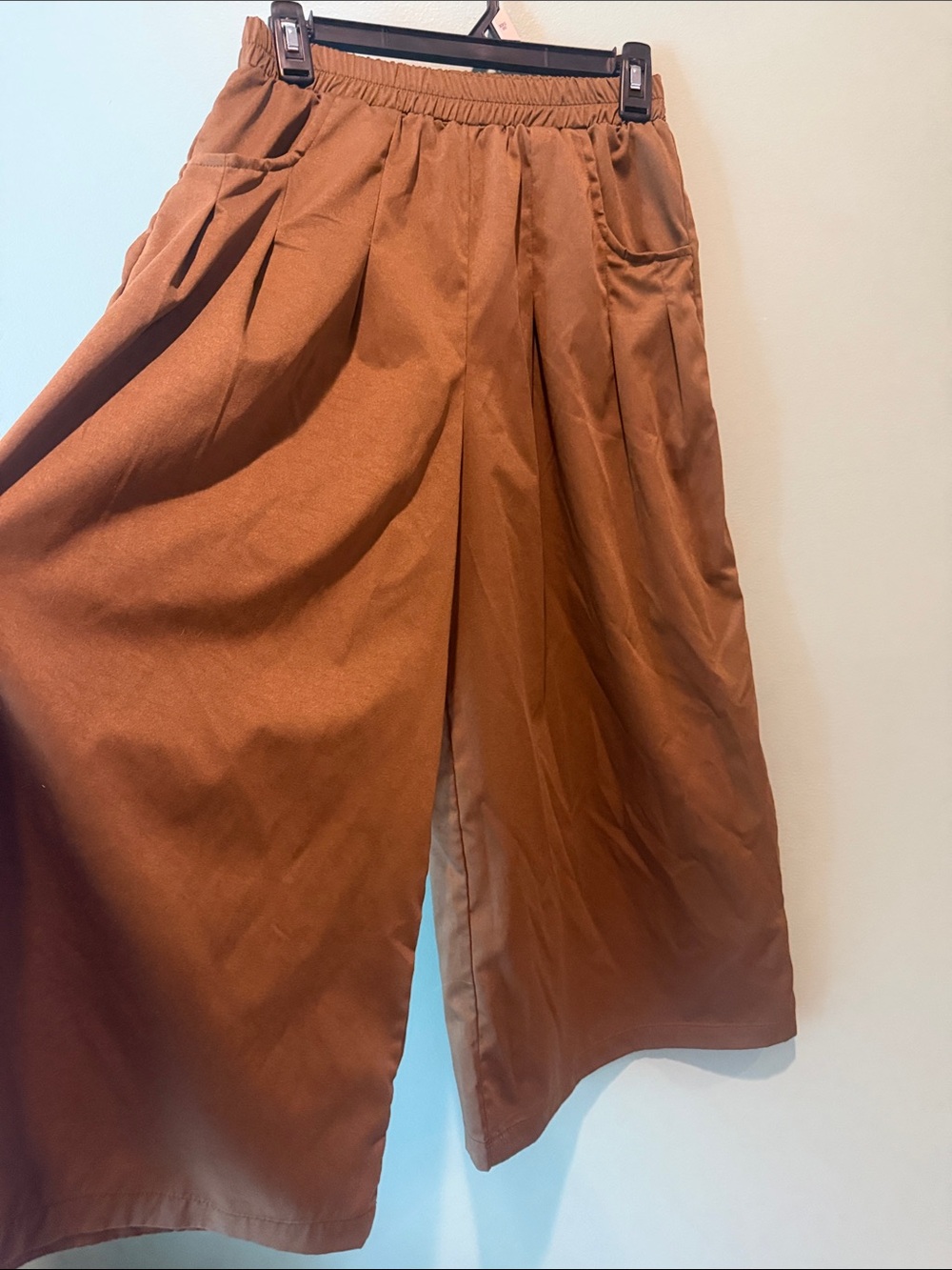 SHEIN Rust Brown Wide-Leg Chinos